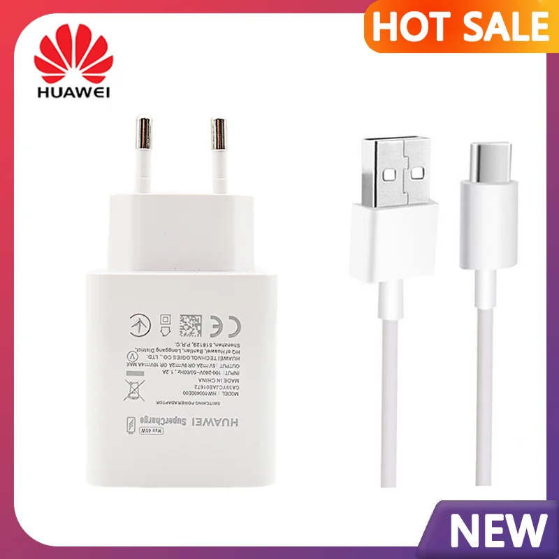 Быстрое зарядное устройство HUAWEI 40 Вт кабель Supercharge Type C для P30 P40 P10 P20 Pro Lite Mate 9 10 20 V20