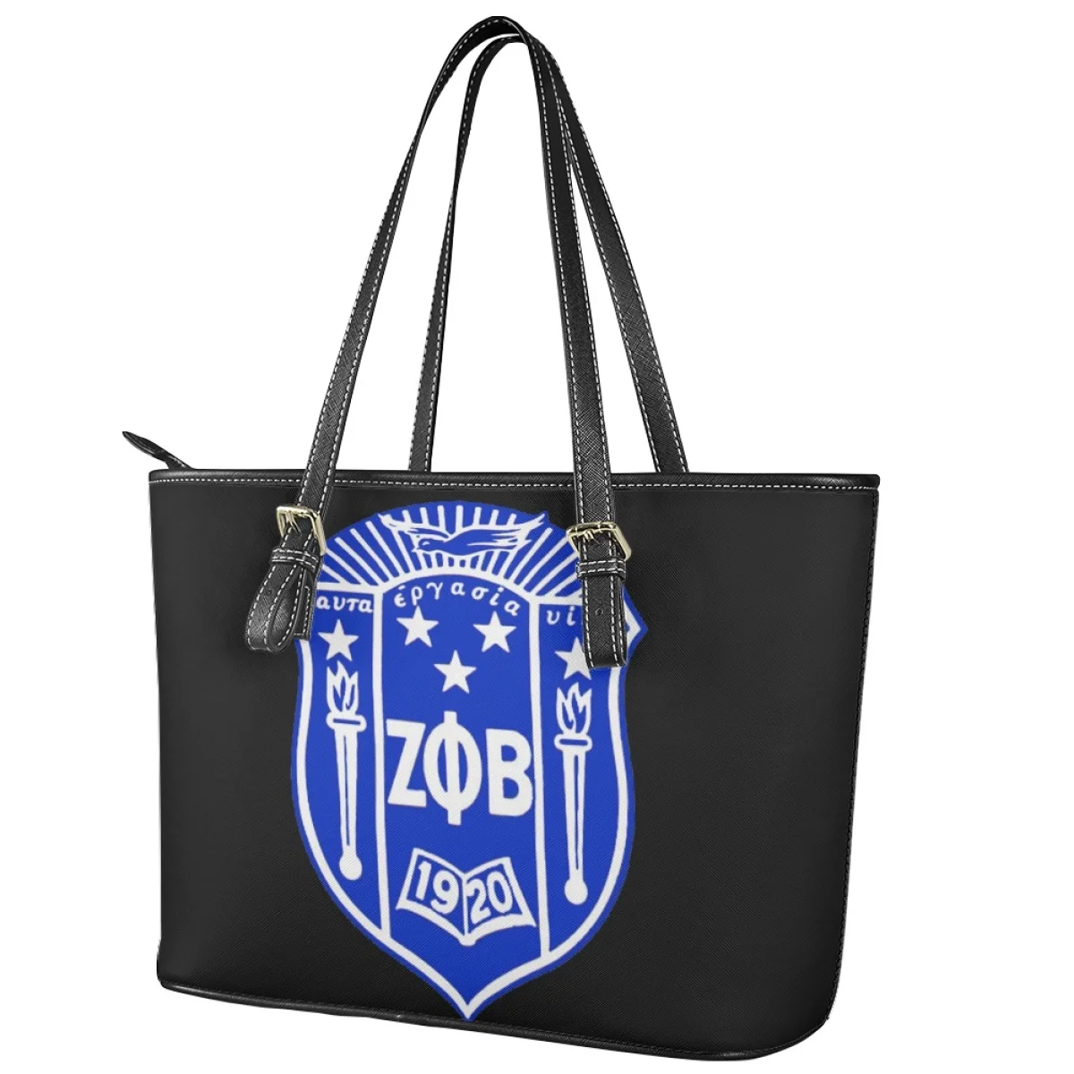 Women Handbags PU Leather Zeta Phi Beta Theme Casual Fashion Ladies Totes Shoulder Bags Large Capacity Clutch for Female Bolsa