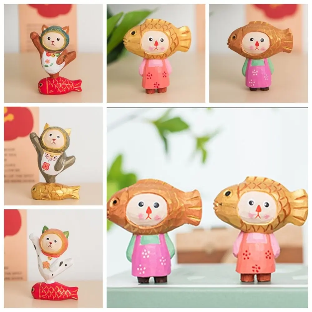 Деревянная фигурки кошки YOUSHITOP