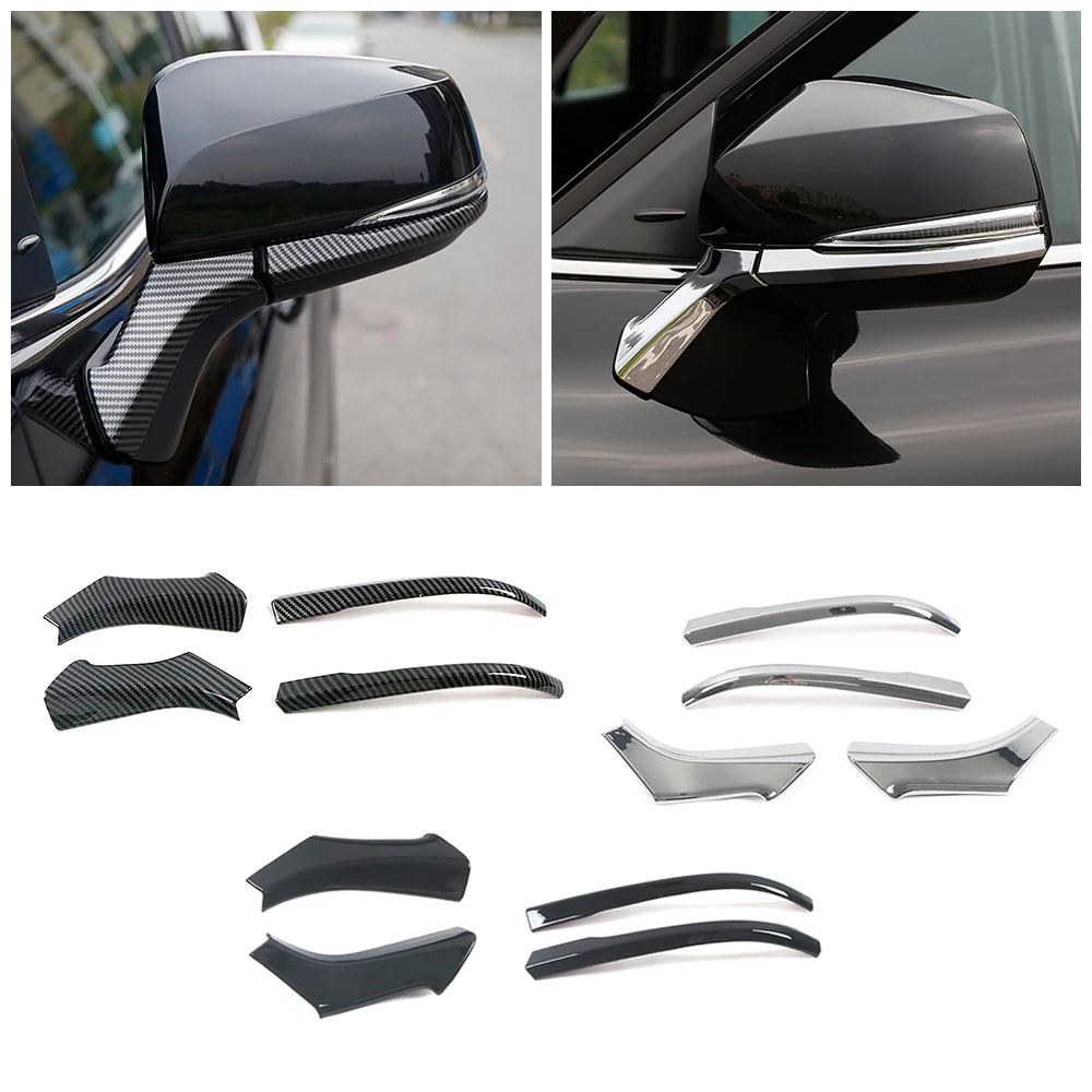 

For Toyota Highlander XU70 2022 Car Exterior Part Modify Side Mirror Rearview Trim Decoration Sticker Carbon Fiber Color Change