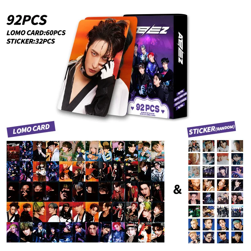 Фото 92 шт./компл. новые карты KPOP ATEEZ Lomo, фотонаклейки HD, двухсторонняя высококачественная фотокарта JongHo Yunho YEOSANG San, подарок для фанатов №2
