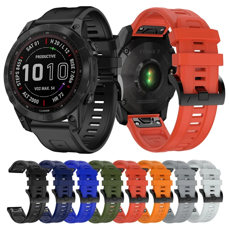 

22mm Quick Release Silicone Strap For Garmin Fenix 7 Smart Watch Band For Garmin EPIX Instinct 2 Easy Fit Wristband