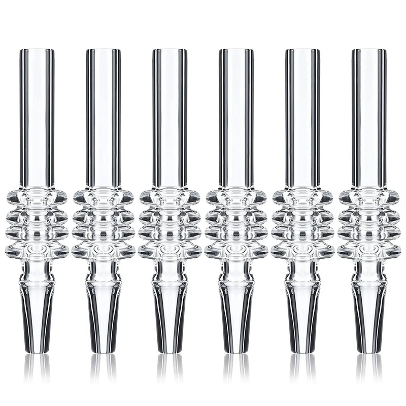 

6 Pieces Clear Quartz Tube Tip Quartz Tube Straws Glass Straws Reusable Straw Quartz Tip
