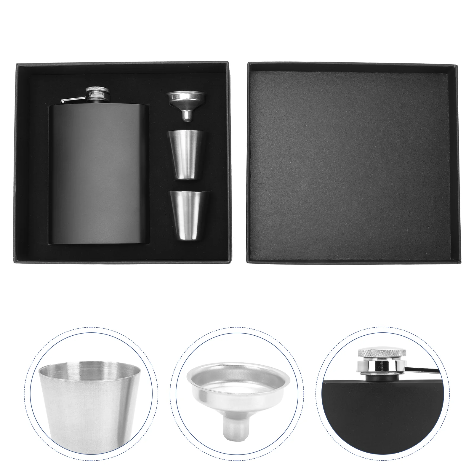

1 Set of Sturdy Pocket Flask Practical Flask Container (Black)