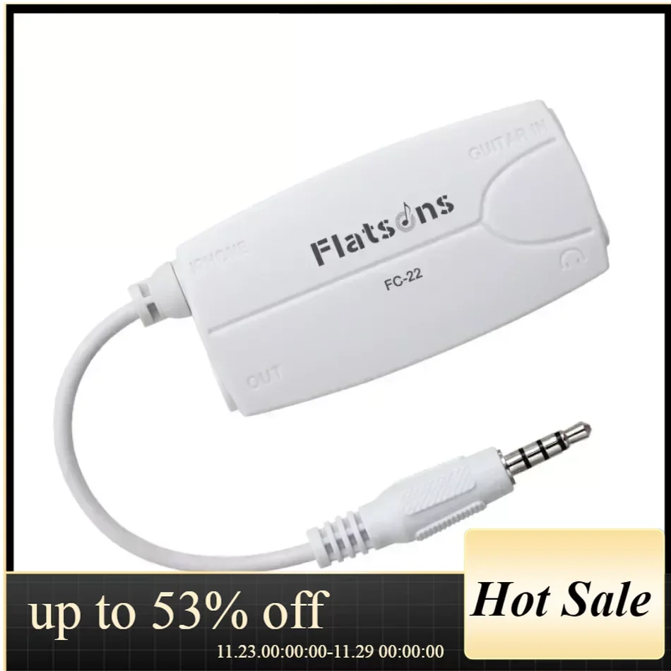 

Flatsons FC-22 Guitar Connector Electric Guitar Bass Converter with IPhone/IPad to Mobile Phone Tablet Adapter Compatible