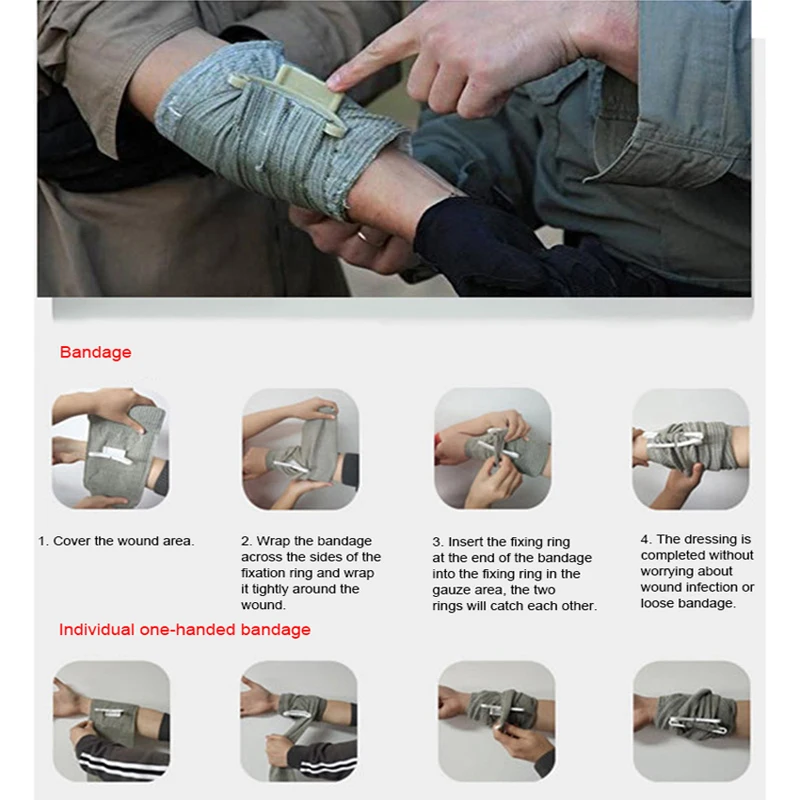 

Походная Военная медицинская повязка для экстренных травм, сжатие ран и гемостаза на открытом воздухе, оборудование для выживания и кемпин...