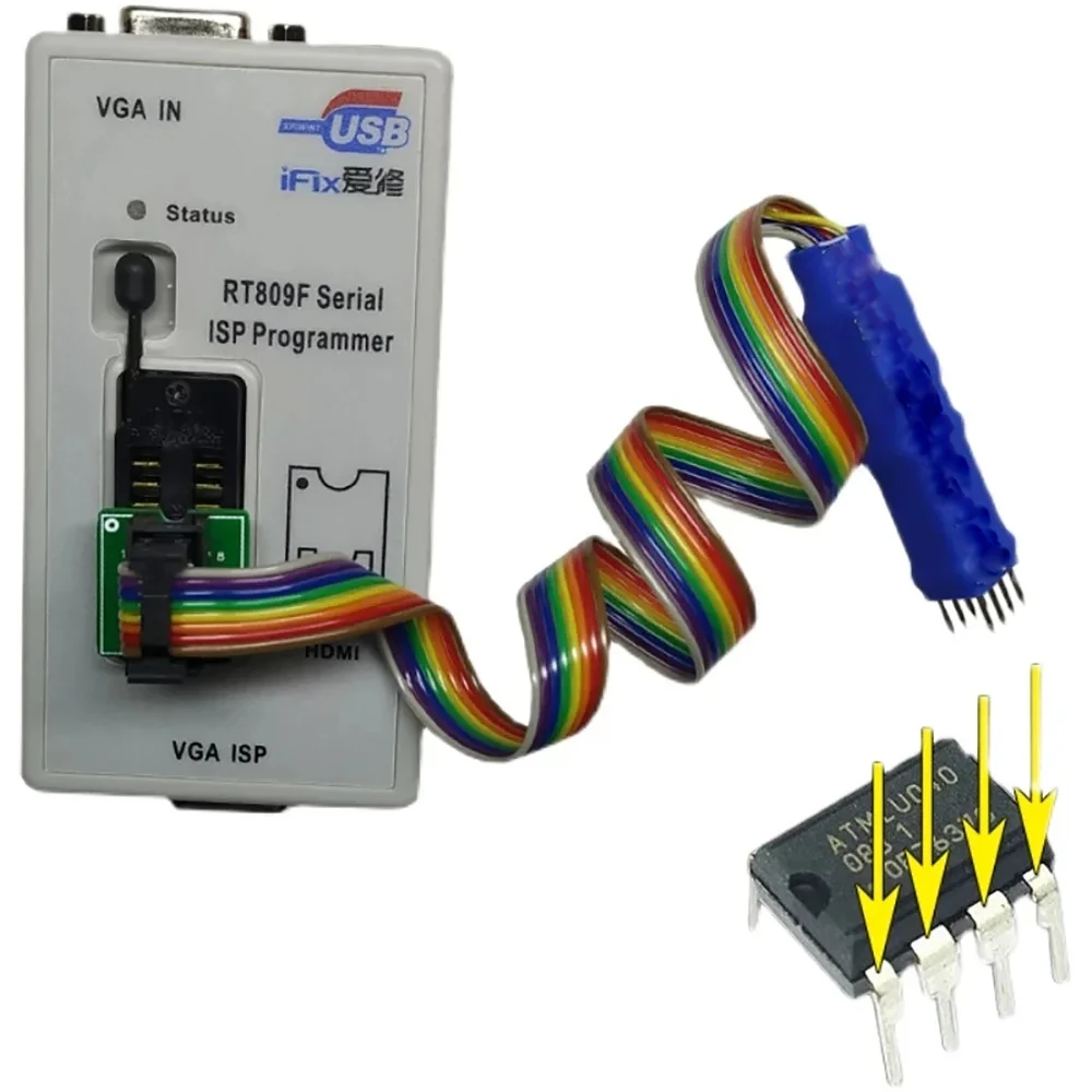 Фото SOIC8 Sop8 Чип-зонд, линия записи записи, чтение, наперсток, жесткий диск, ПЗУ, кондиционер, квадратный 8-контактный 1,27 тестовый зажим для USB-программатора №5