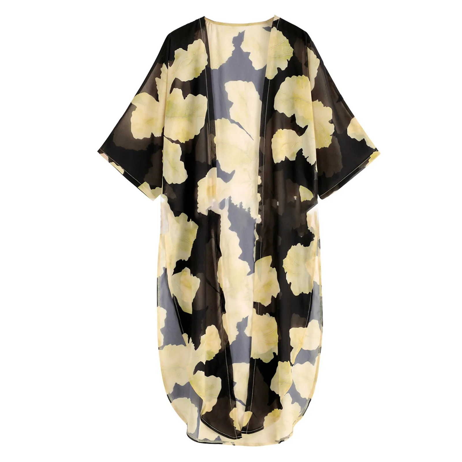 

Женский шифоновый кардиган с коротким рукавом, с принтом