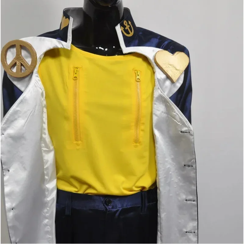 Аниме Bizarre Adventure Josuke Higashikata Косплей Костюм Синий Униформа Вечеринка Карнавал