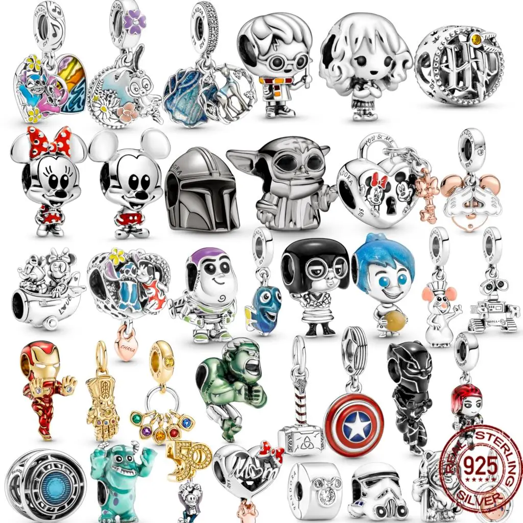 

Женские серебряные бусины-подвески, Маленький милый слон, подвески на палец собаки, подходят для Pandora, 925 Оригинальные Серебряные украшения ...