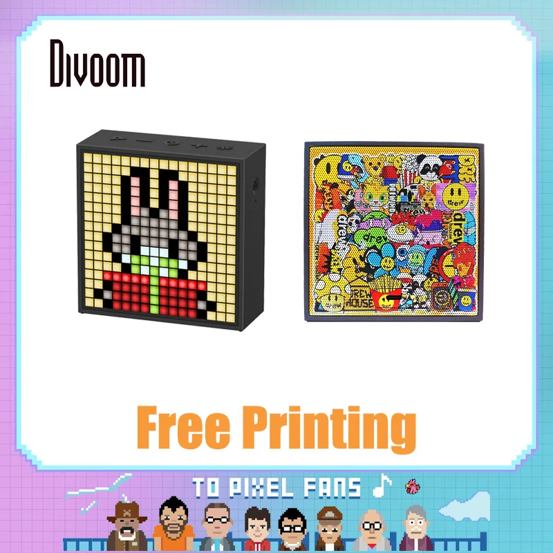 

Divoom Timebox EVO пиксельный художественный Bluetooth-динамик, игровой Настольный светильник, украшение «сделай сам», светодиодный экран, подарок на день рождения, Бесплатная печать
