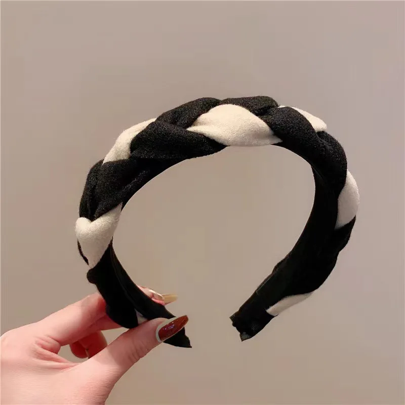 Универсальная противоскользящая широкая повязка для волос Женская замшевая