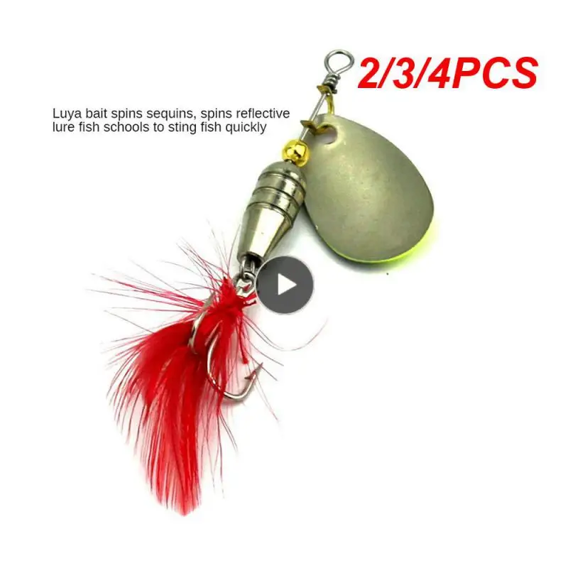 

2/3/4PCS 1 Fishing Bait Biomimetic Decoy Strong Penetrating Power Bait Color Feathers Sharp Three Hooks Bait Fishing Gear