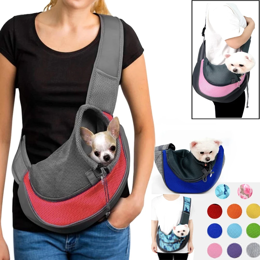 

Pet Puppy Carrier S/L Outdoor Travel Dog Shoulder Bag Mesh Oxford Single Comfort Sling Handbag Tote Pouch