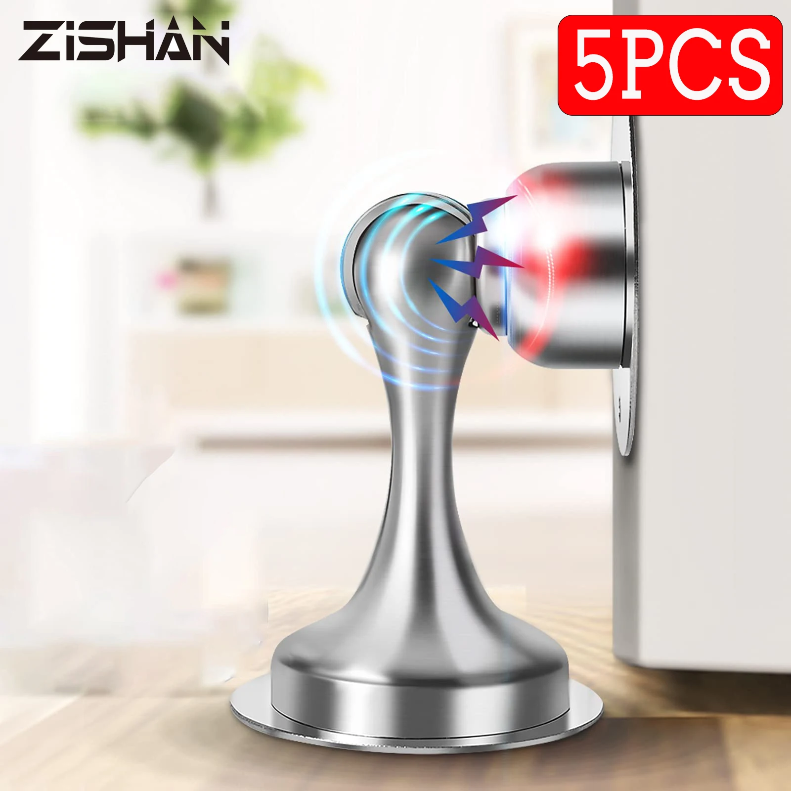 

ZIShan 304 Stainless Steel Door Stopper Magnetic Door Stop Door Catch Nail-free Screws for Stronger Mount Furniture Hardware