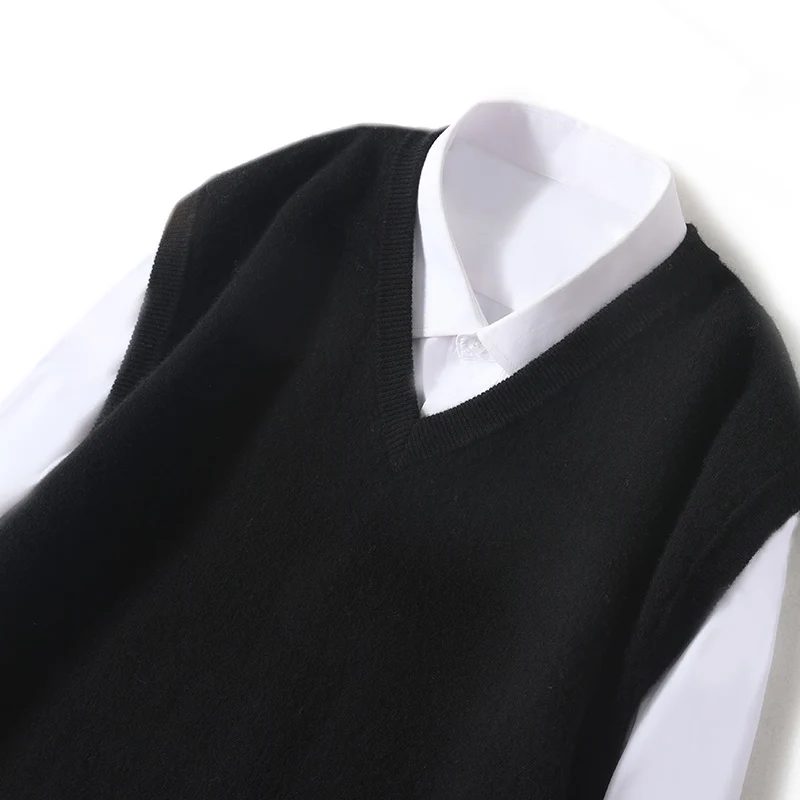 Вязаный мужской базовый свитер из 100% мериносовой шерсти однотонный пуловер без