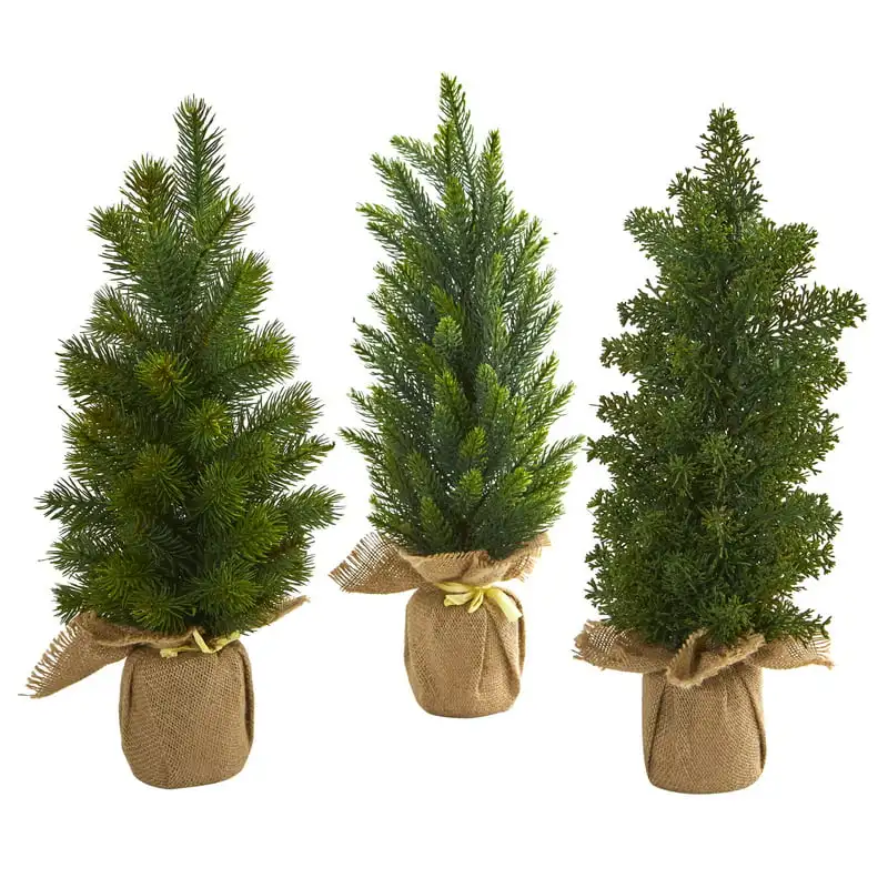 

Mini Cypress and Pine Artificial Tree (Set of 3), Green