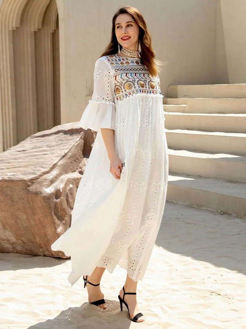 Sequins Ethnic Embroidered Bohemia Hole 
