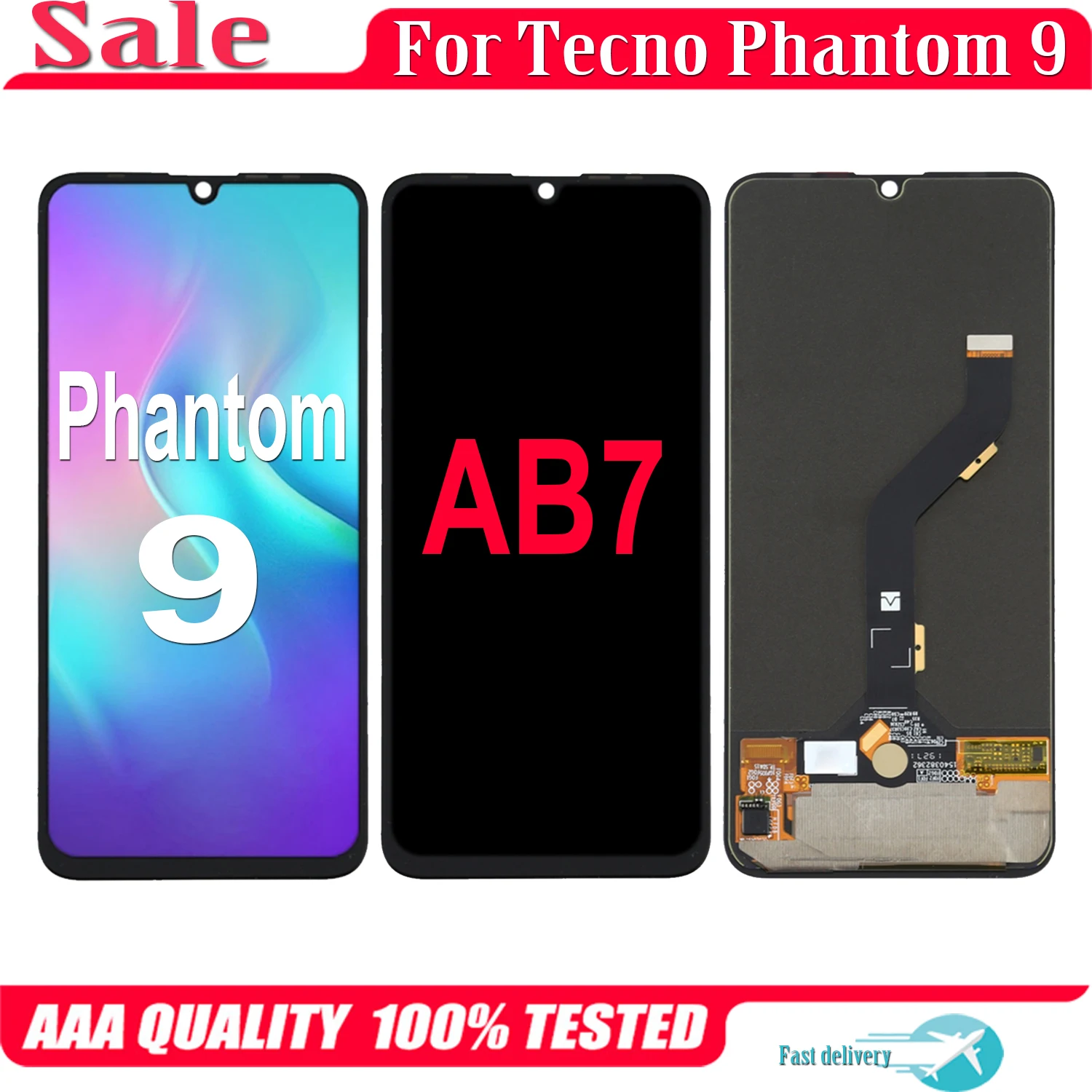 Оригинальный ЖК-дисплей 6,39 дюйма AMOLED для Tecno Phantom 9 Phantom9 AB7, сенсорный экран, сменный дигитайзер в сборе Оригинальный ЖК-дисплей 6,39 дюйма AMOLED для Tecno Phantom 9 Phantom9 AB7, сенсорный экран, сменный дигитайзер в сборе