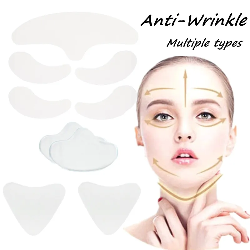 

16/40Pcs/Set Reusable Silicone Anti-wrinkle Face Moisturizing Skin Care Forehead Cheek Chin Sticker Wrinkle Remover Strips