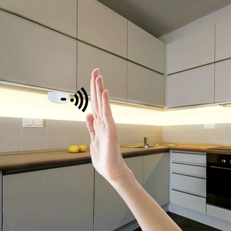 

New Hand Sweep Smart Switch LED Cabinet lights Hand Motion Sensor LED Strip 1M 2M 3M 4M 5M Kitchen Bedroom Decoration Night lamp
