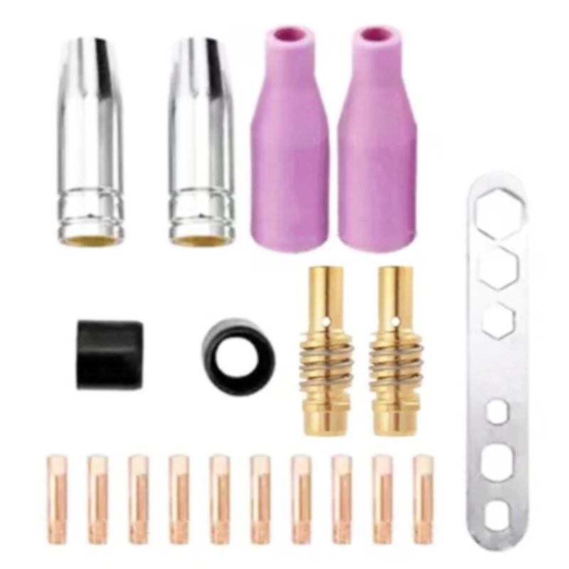 

19Pcs 15AK Welding Torch Consumables MIG Torch Gas Nozzle Tip Holder Of 15AK MIG Welding Torch