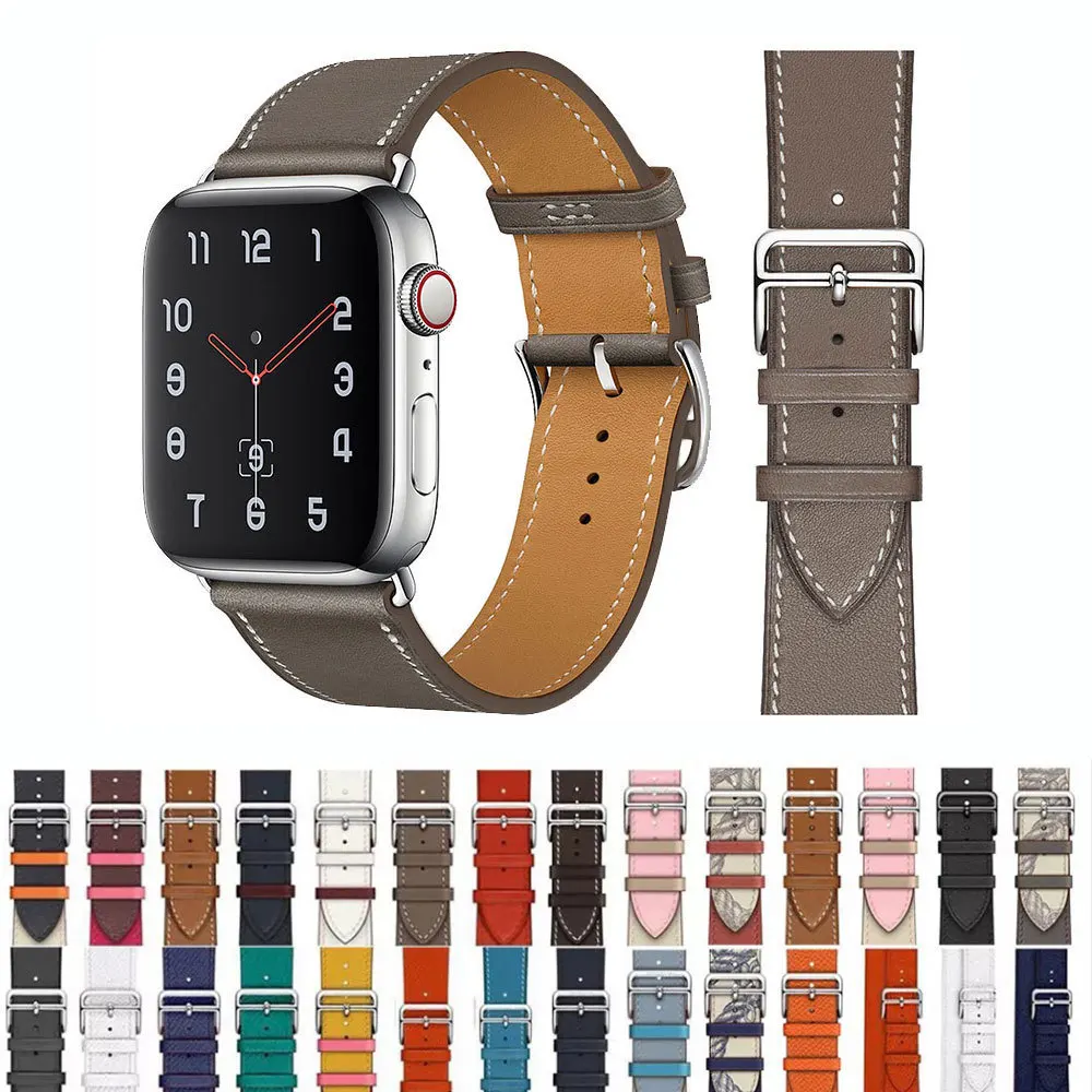 

Leather Strap for Apple Watch Band 45mm 41mm 44mm 40mm 42mm 38mm iWatch Accessories Solo Loop Apple Watch Series 1 2 3 4 5 6 SE7