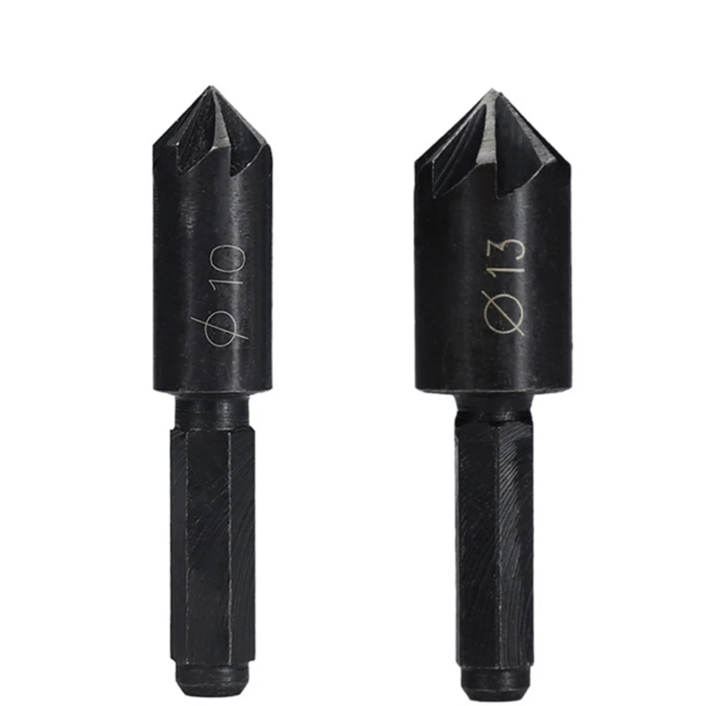 

2pcs 5 Flute Countersink Drill Bit HSS 82 Degree Point Angle Chamfer Chamfering Cutter 1/4" Round Shank Metal Drilling Drill Bit