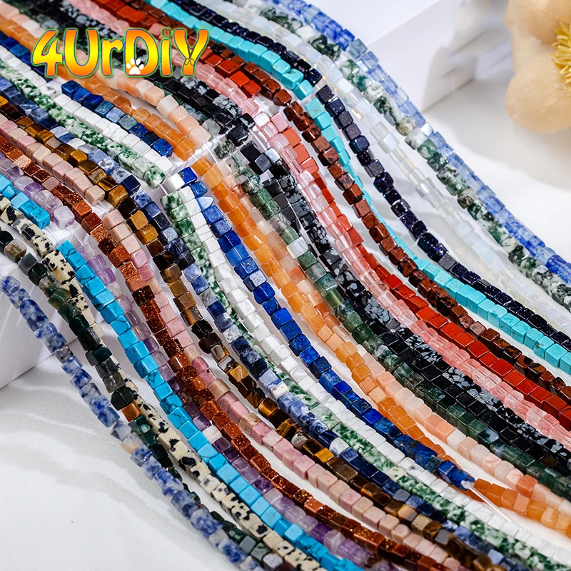 4x4 мм квадратные опаловые бусины из амазонита, каменные бусины, свободные бусины-разделители для изготовления ювелирных изделий, Diy браслетов, ожерелий, аксессуары