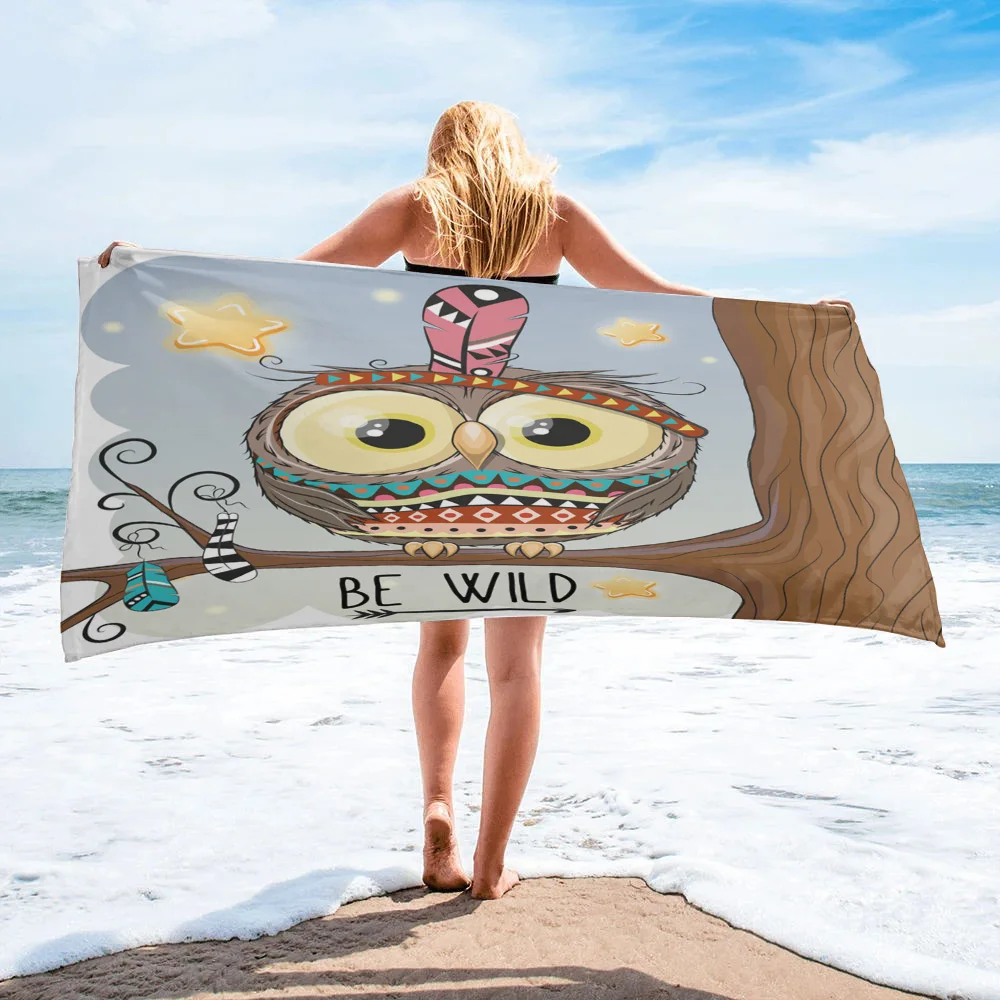 

Мультяшная Сова Телефон взрослые большие пляжные полотенца для лица ручной Душ Полотенце для спа