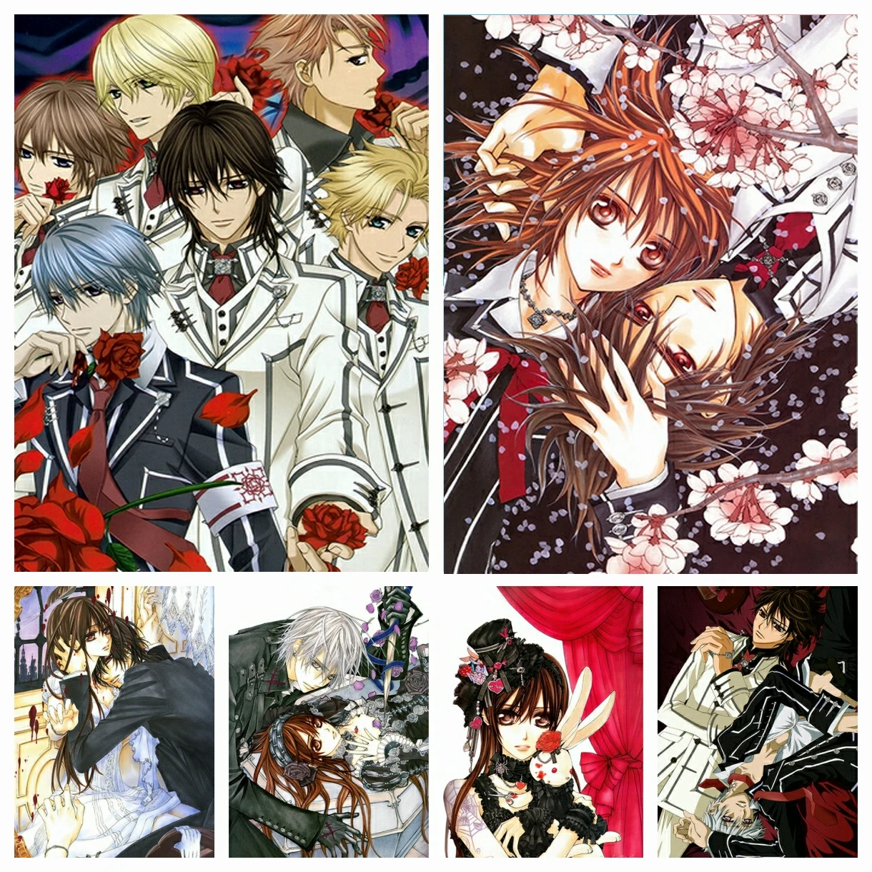 

Vampire Knight 5D DIY Diamond Painting Mosaic Japanese Anime Kaname Yuki Zero Art Embroidery Picture Cross Stitch Home Decor