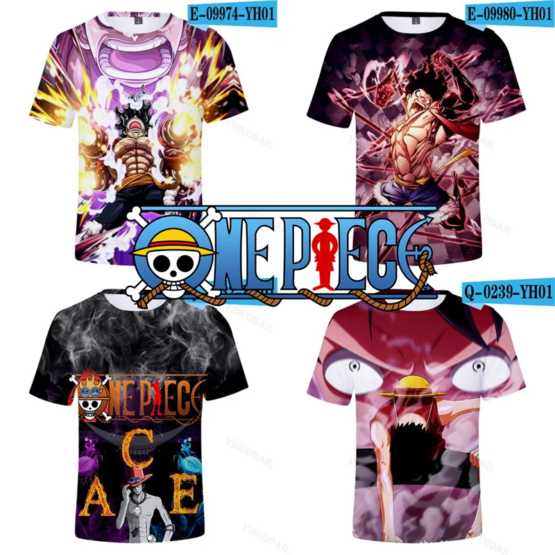 

ACE Sabo One Piece Trafalgar D. Law Luffy T-shirt Zoro Sanji Nami Summer Tees Clothes Tops Birthday Gift for Boy Girls