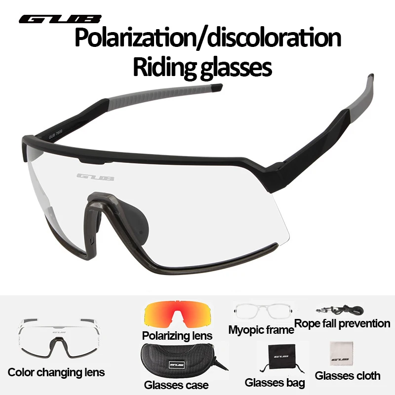 

Велосипедные очки GUB 7600, поляризационные Меняющие цвет Мужские И Женские ветрозащитные спортивные солнцезащитные очки для бега и горного велосипеда при близорукости