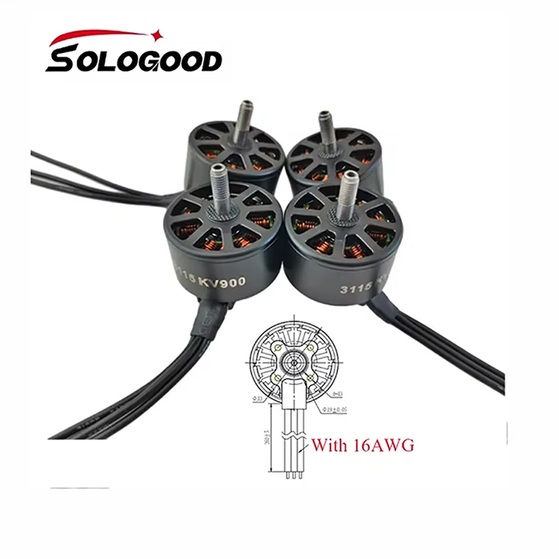 SoloGood 3115 900KV 16AWG 18AWG Бесщеточный двигатель 6S LIPO для FPV Freestyle 9-дюймовые 10-дюймовые