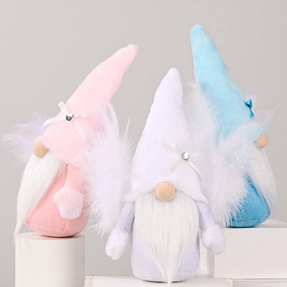 

Стоящая безликая гномная плюшевая кукла, Рождественская Праздничная атмосферная декорация, реквизит, перьевая кукла, украшение для дома