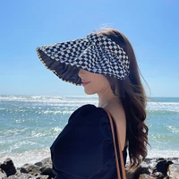 2022new leisure style women girl empty top summer outdoor sunshade ventilation trend fashion lattice motion dual purpose sun hat