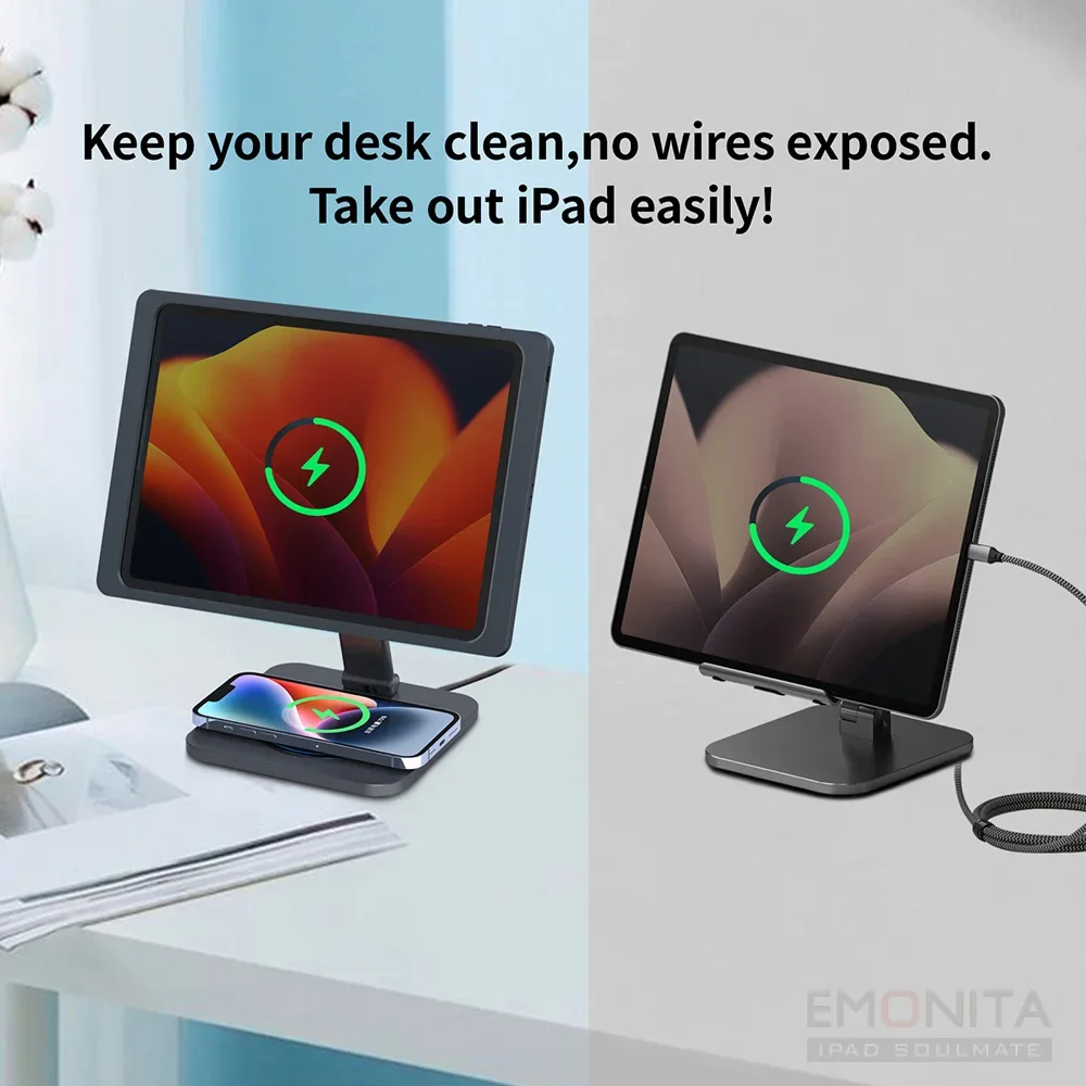 Магнитная подставка EMONITA с зарядным чехлом для iPad Mini 6 2021 дюйма 18 Вт USB C кабель