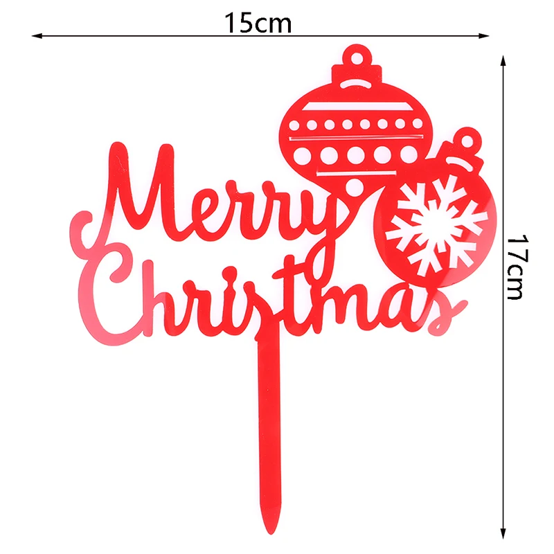 

1pc Christmas Cake Toppers Acrylic Dessert Cake Toppers for Xmas New Year Party Cupcake Decor Supplies