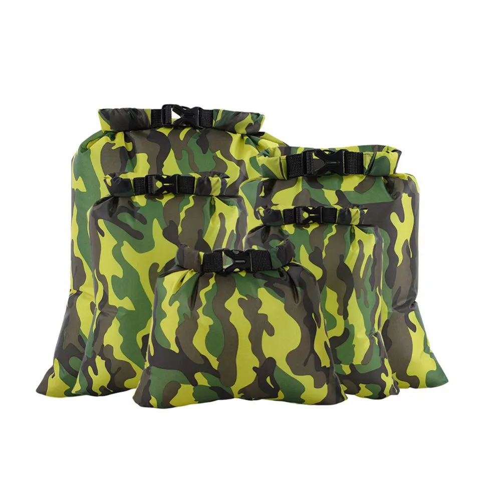 

Polyester 5pcs Waterproof Dry Bag Backpacks Gym Bag Roll Top Sack Travel Duffel Bags Lightweight Storage Bags