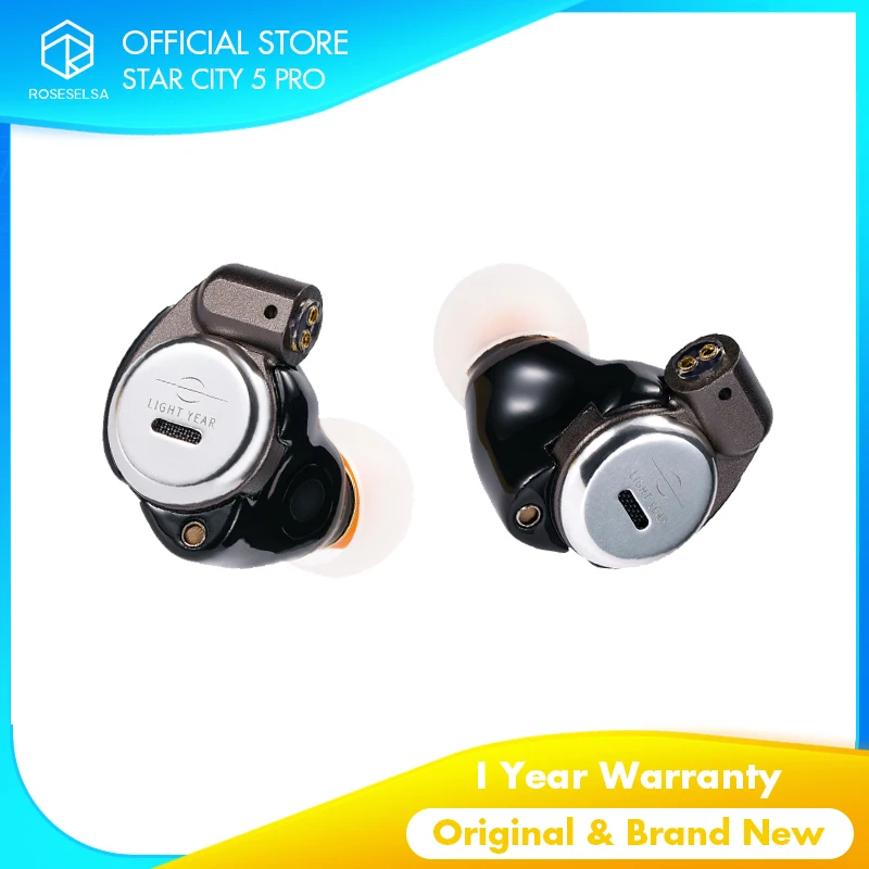 Фото Наушники ROSESELSA STAR CITY 5 PRO проводные, гибридные IEM-наушники 1DD+2BA, HiFi внутриканальные наушники со съемным кабелем для аудиофилов №1