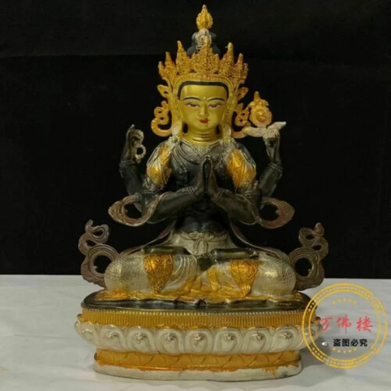 

12-дюймовый 30-сантиметровый бронзовый позолоченный телефон с четырьмя рукоятками