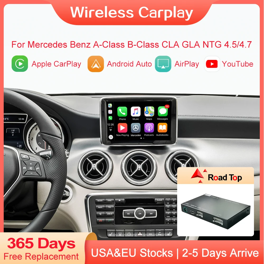 

Wireless CarPlay Android Auto for Mercedes Benz A B Class W176 CLA GLA W246 2013-2015 with MirrorLink AirPlay Rear Camera