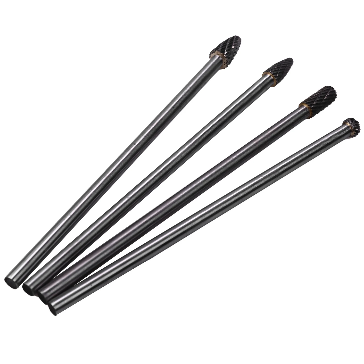 

4Pcs Long Reach Burr Double Cut Tungsten Carbide Bit 1/4 Inch 6 Inch Set