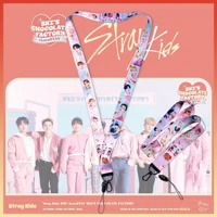 kpop new boys group stray kids aespa enhypen creative student hanging neck card holder cartoon cute mobile phone lanyard gifts