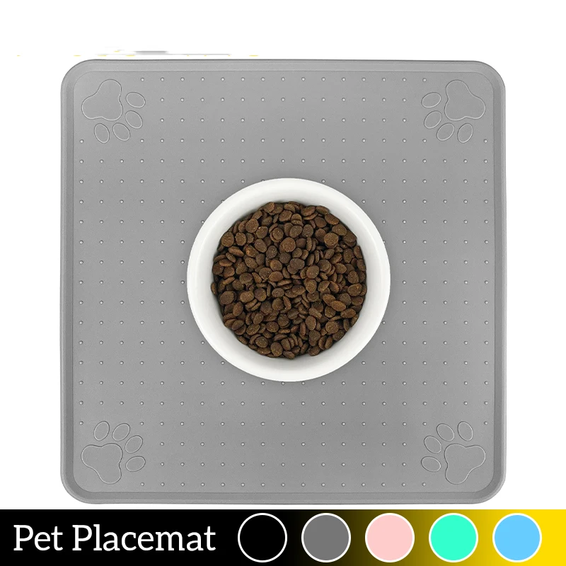 

Pet Placemat Dog Food Mat Cat Bowl Pad Puppy Kitten Bowl Mats Waterproof Non-Slip Silicone Suitable For Small Medium Dogs Cats