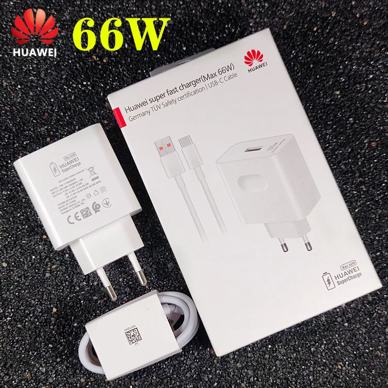 

66W Super Charger for Huawei P50 Pro P40 Pro EU/US Plug 1M/1.5M 6A Type C Cable for P30 Mate40 Pro Mate30 Original fast charger