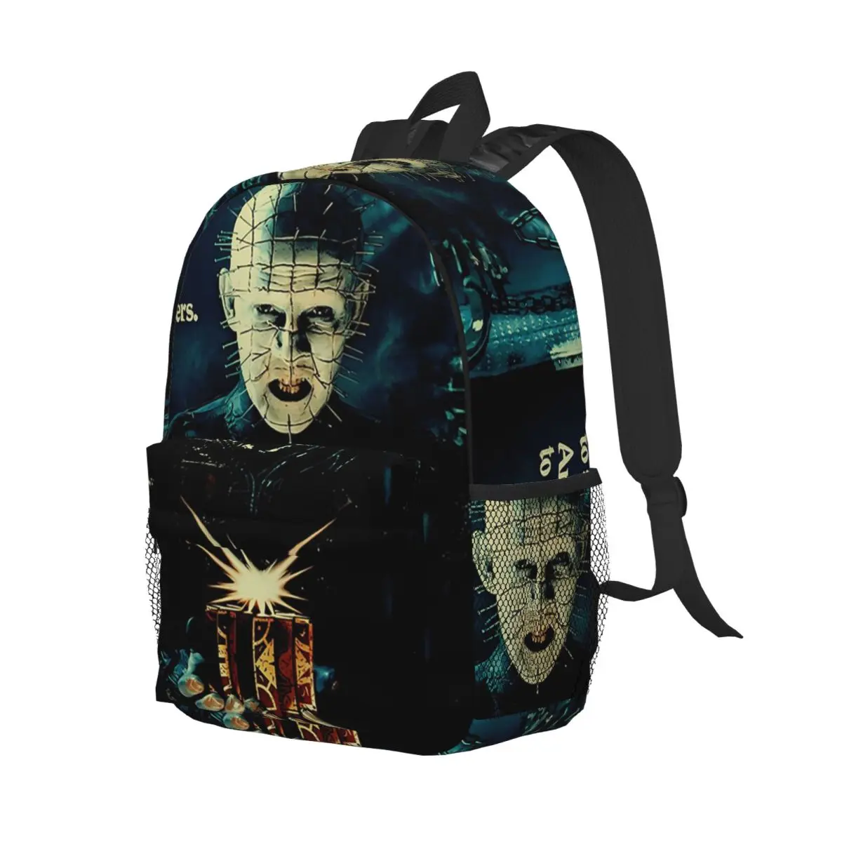 Фото Рюкзак Hellraiser Pinhead, студенческая сумка для книг для мальчиков и девочек, детская школьная сумка, сумки на плечо для ноутбука для мужчин и женщин №1