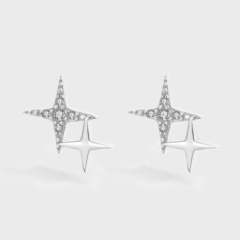 

Серьги из стерлингового серебра S925 с четырьмя звездами