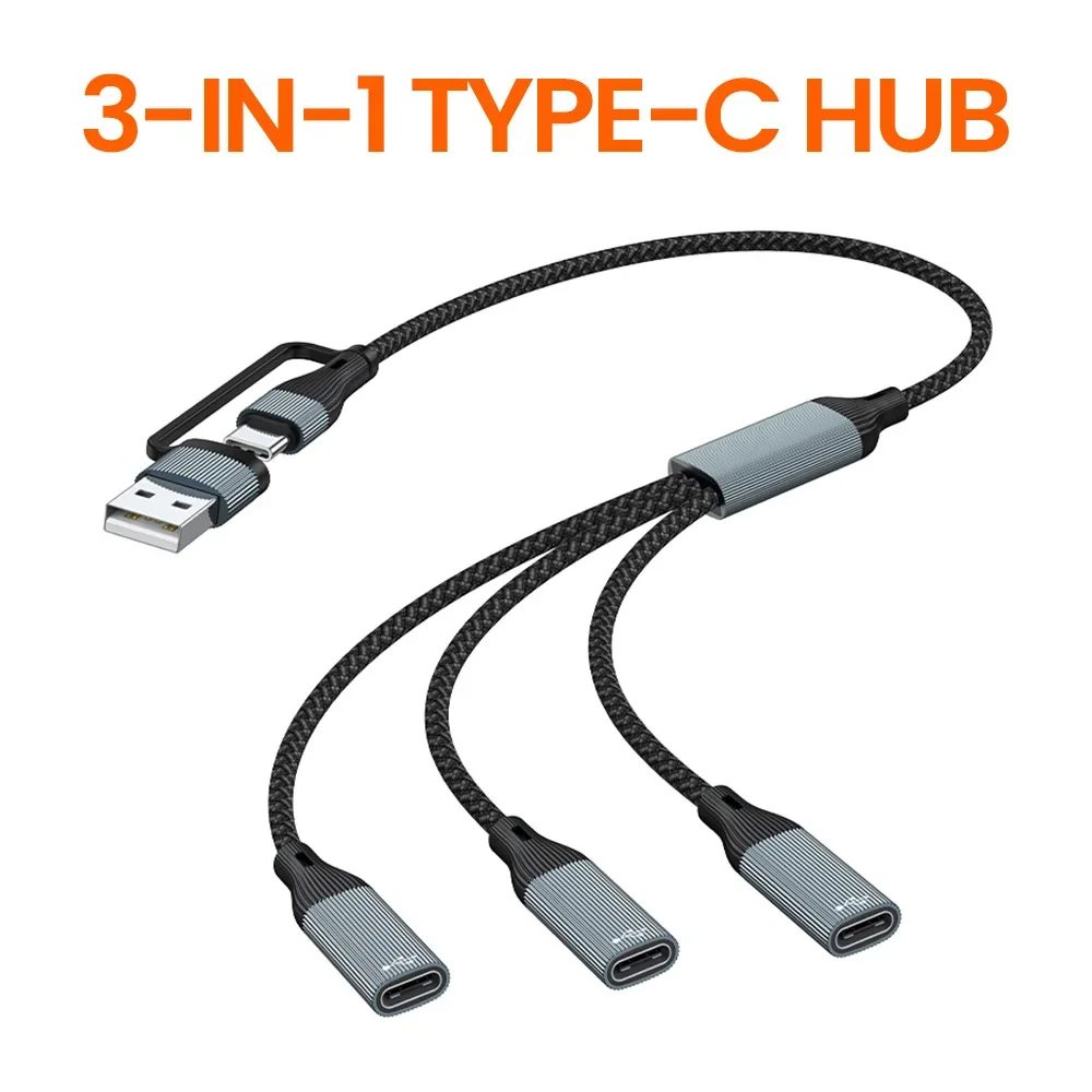 3 в 1 Концентратор типа C USB-концентратор Разветвитель USB на Кабель Многопортовый