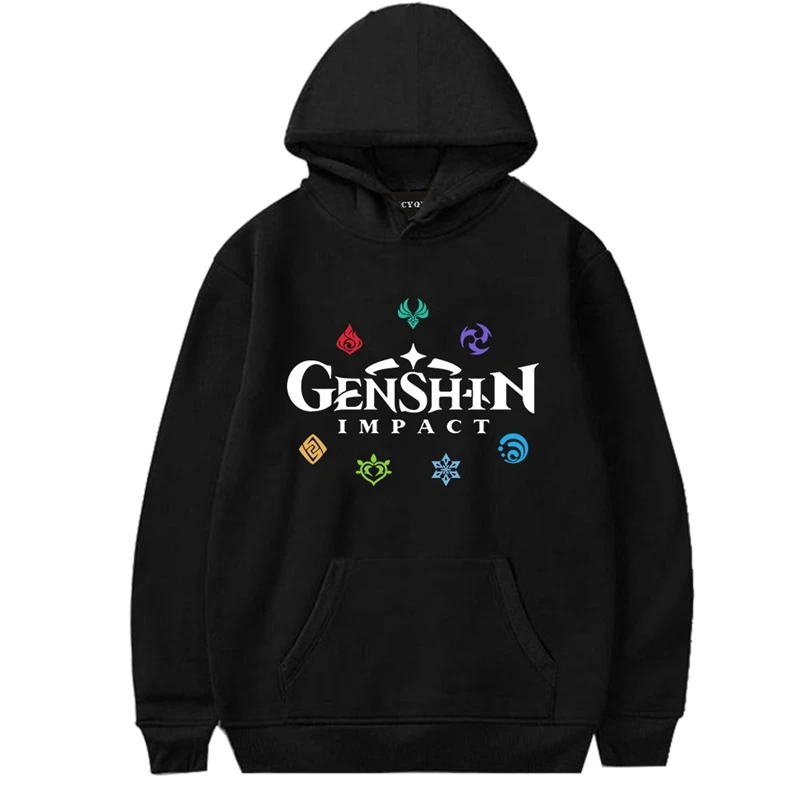 

Harajuku Genshin Impact Kawaii мультфильм женские толстовки Эстетическая уличная одежда мужская зимняя Толстовка